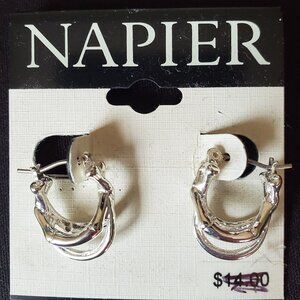 Napier NWT Faux Bamboo Hoop Earrings